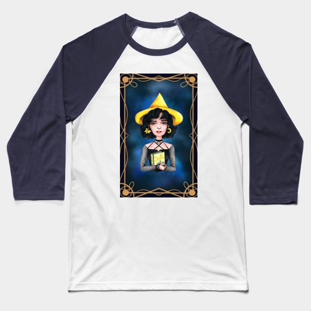 Brunette libra witch Baseball T-Shirt by Raluca Iov